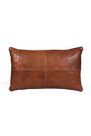 Arizona Leather Pillow Cover Brown Color