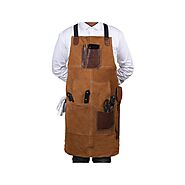 Arucas Suede Apron - Caramel Brown