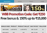 Enter promo code W88: Get ₹250 free bonus with 150% up to ₹15,000