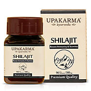 Upakarma Ayurveda Pure Shilajit Capsules - 300mg, 90 Veggie Capsules - Boost Strength & Stamina