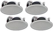 Yamaha Natural Sound Custom Easy-to-install In-Ceiling Flush Mount 2-Way 120 watts Speaker (Set of 4) with 1" Tweeter...