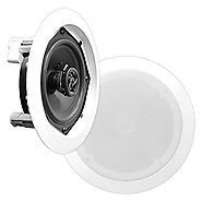 Pyle PDIC81RD In-Wall / In-Ceiling Dual 8-Inch Speaker System, 2-Way, Flush Mount, White (Pair)