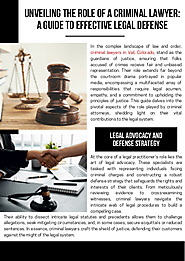 Unveiling the Role of a Criminal Lawyer: A Guide to Effective Legal Defense