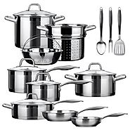 Duxtop Professional Stainless-steel 17-piece Induction Ready Cookware Set.