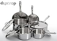 Duxtop Whole-Clad Tri-Ply Stainless Steel Induction Ready Premium Cookware 10-Pc Set