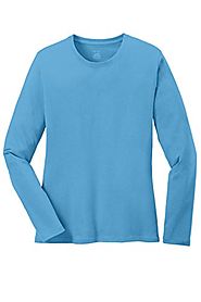 Ladies Long Sleeve 5.4-oz 100% Cotton T-Shirts in 16 Colors. XS-4XL