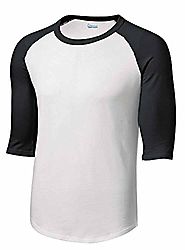 Mens or Youth 3/4 Sleeve 100% Cotton Baseball Tee Shirts Youth S to Adult 4X