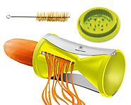 Brieftons Spiral Slicer: Stainless Steel Vegetable Spiralizer with Special Japanese Blades and 2 Julienne Sizes, Perf...