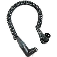 Remote Audio Coiled 3-Pin XLR Angled Male to XLR CAXJCOIL2RTMF