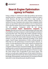 Search Engine Optimisation agency in Preston