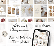 Social Media Canva Templates | Natural Elegance Collection | The Creatives Desk