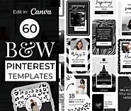 Black & White Pinterest Canva Templates | The Creatives Desk