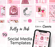 Social Media Canva Templates | Pretty in Pink Collection | The Creatives Desk