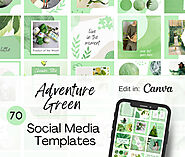 Social Media Canva Templates | Adventure Green Collection | The Creatives Desk