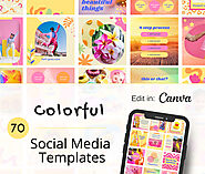 Social Media Canva Templates | Colorful Collection | The Creatives Desk