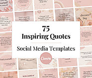 Inspiring Quotes - Blush Social Media Canva Templates | The Creatives Desk