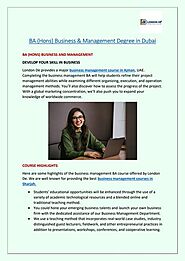 BA (Hons) Business & Management Degree in Dubai