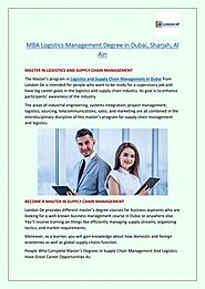 MBA Logistics Management Degree in Dubai, Sharjah, Al Ain