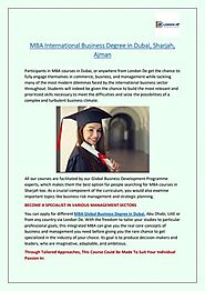 MBA International Business Degree in Dubai, Sharjah, Ajman