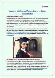 Accounting & Finance Masters Degree in Dubai, Sharjah, Ajman