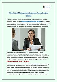 MSc Project Management Degree in Dubai, Sharjah and Ajman