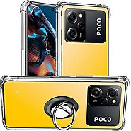 Silicone Clear Case with Metal Ring for Poco x5 pro