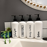 Custom Printed Refillable Bottles/Soap Dispensers, Farmhouse Bathroom decor – The Artsy Spot
