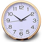 Bekith 12-Inch Modern Style Round Wall Clock Golden