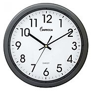 IMPECCA Non Ticking Wall 12" Clock (Metallic Grey)