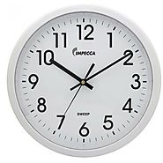IMPECCA Non Ticking Wall 12" Clock (White)