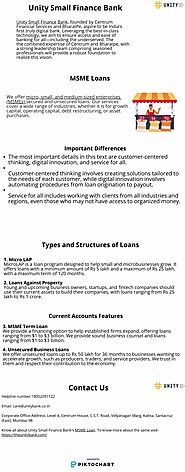Unity Small Finance Bank Accounts MSME Loan | Piktochart Visual Editor