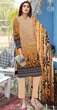 Unstitched Digital Pure Lawn Summer Collection Designer Dress Shalwaar Kameez with Dimond Duppatta with Dyed Trouser