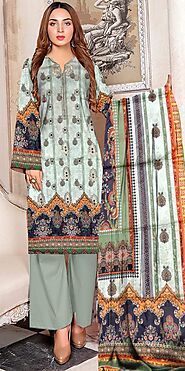 Lawn Unstitched Suit with Dyed Trouser and Duppatta Summer Collection by Spark Outfit