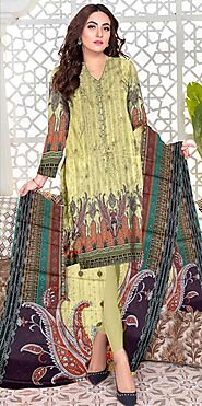 Unstitched Embroidered Digital Pure Lawn Suit with Dyed Trouser and Duppatta Summer Collection by Spark Outfit