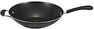 T-fal A80789 Specialty Nonstick Dishwasher Safe Oven Safe PFOA-Free Jumbo Wok Cookware, 14-Inch, Black