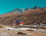 Landing at Pheriche for Shuttle - Everest base camp helicopter tour