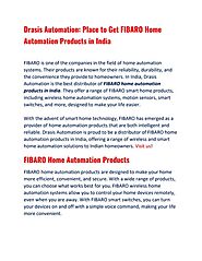 FIBARO Home Automation Products India for Modern Homes