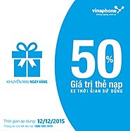 Khuyến mãi 50% thẻ nạp Vinaphone ngày vàng 12/12/2015