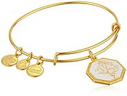 Alex and Ani Fortune's Bliss Sweet Pea Expandable Wire Bangle Bracelet