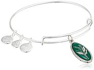 Alex and Ani Purity of The Heart Lily of The Valley Shiny Silver Expandable Wire Bangle Bracelet