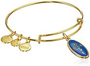 Alex and Ani Star of Mystery Aster Yellow Gold Expandable Wire Bangle Bracelet