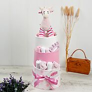 Georgia Giraffe Girls Luxe Nappy Cake | Perfect Little Bundles