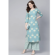 Pure cotton kurta pant sets for women online - yufta – Yufta Store