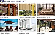 Stylish Monsoon, Wooden and Fabric Roller Blinds - Matts Corner India
