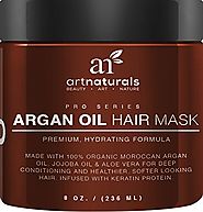 Art Naturals Argan Oil Hair Mask, Deep Conditioner 8 Oz, 100% Organic Jojoba Oil, Aloe Vera & Keratin, Repair Dry, Da...