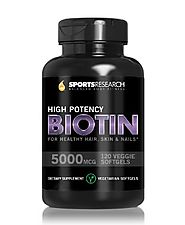 Biotin (High Potency) 5000mcg Per Veggie Softgel; Enhanced with Coconut Oil for better absorption; Supports Hair Grow...