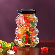 Teddy Bear Glass Gift Jar with Gummy Bears