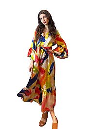 Buy Sophie Colorful Maxi Dress | Silk Charmeuse Dress – Sartorium Lux