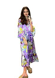 Womens Multicolor Airy Summer Maxi Dresses | Peggy Dress – Sartorium Lux
