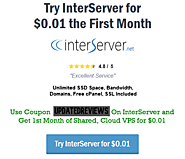 $0.01 InterServer VPS Coupon Code, first Month only 1 cent